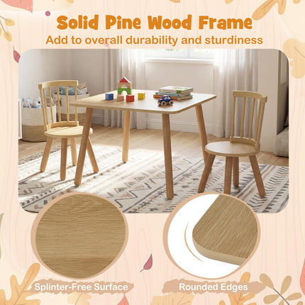Costzon Kids Table and Chairs Wooden 3 PCS Children Desk Set