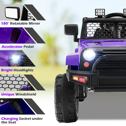 Costzon Ride on Car, 12V Battery Powered Truck Vehicle with Remote Control, Electric Car for Kids