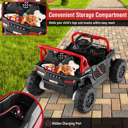 Costzon Kids UTV, 12V Battery Powered Electric Off-Road Car w/Remote Control, Sounds, Wireless Connection