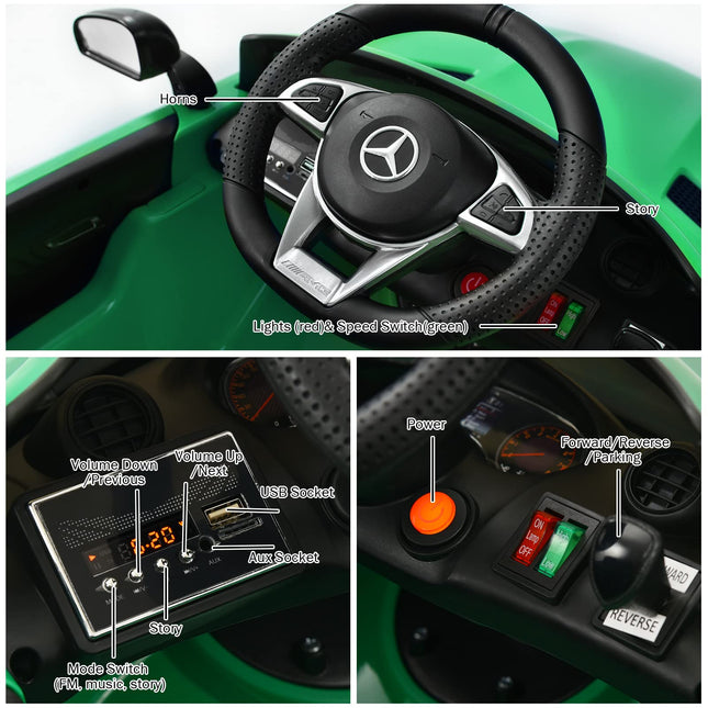 Costzon Ride on Car, 12V Licensed Mercedes Benz GTR Kids Car to Drive, Electric Cars for Kids