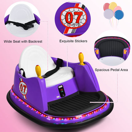 Costzon Bumper Car for Kids, 12V Battery Powered Bumping Car w/Remote Control, Dual Joysticks