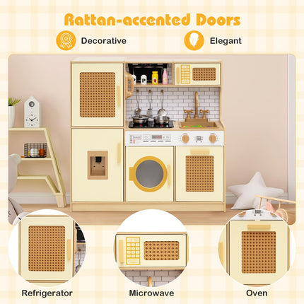 Costzon Kids Kitchen Playset Wooden Play Kitchen