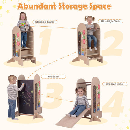 Costzon Kids Kitchen Standing Tower Montessori Games