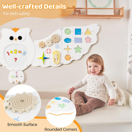Costzon Owl Activity Wall Busy Board Panels 11-in-1 Toddler Learning Activity Center