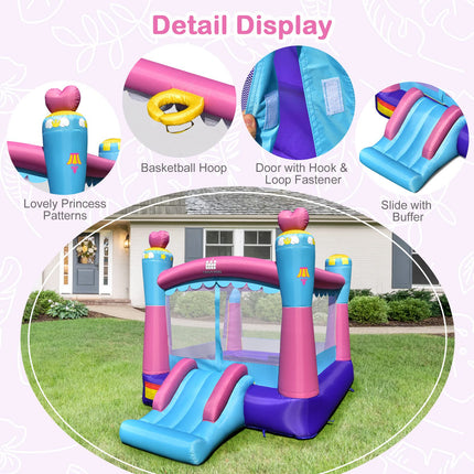 Costzon Inflatable Bounce House, 3-in-1 Bouncy House for Kids Princess Theme