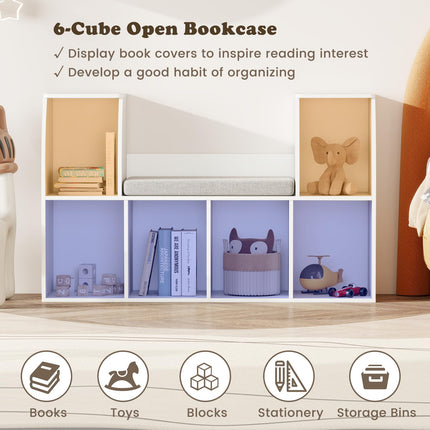 Costzon Kids Bookshelf with Reading Nook 40" Toy Storage Organizer