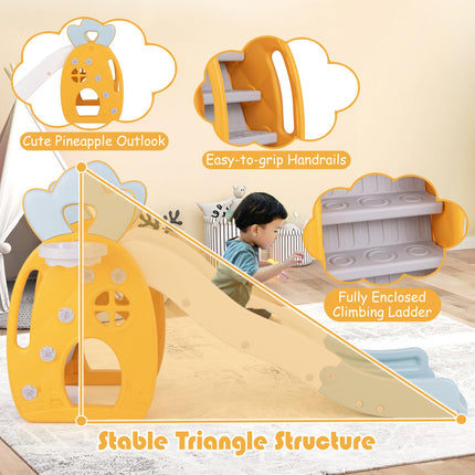 BABY JOY Toddler Slide, 3 in 1 Freestanding Foldable Kids Slide with Climber