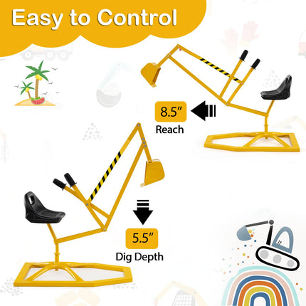 Costzon Kids Ride On Sand Digger with Base for Sand