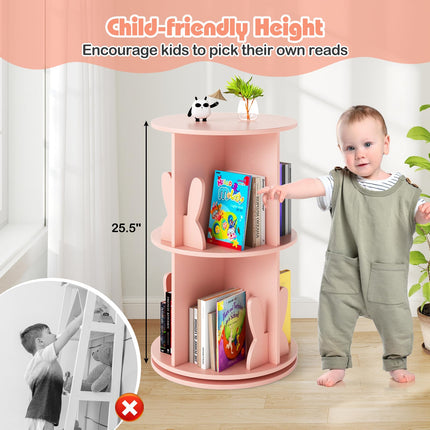 Costzon Kids 360° Display Spinning Bookcase with Bookends
