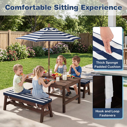 Costzon Kids Picnic Table Fir Wood Toddler Outdoor Table & Bench Set