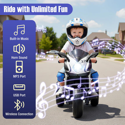 Costzon Toddler Motorcycle with LED Lights 6V Battery Powered Kids Motorcycle