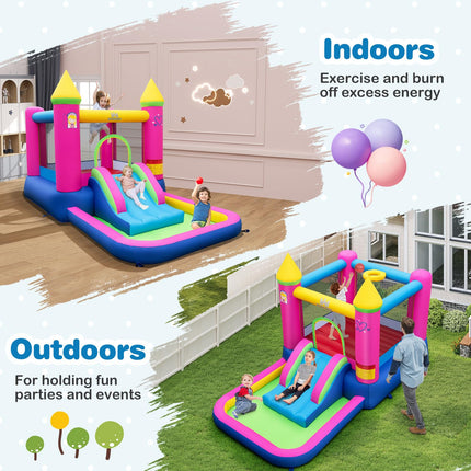 BOUNTECH Inflatable Bounce House with Ball Pit Princess Bouncy House for Kids