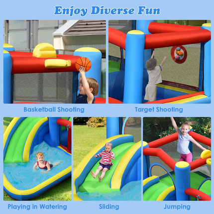 BOUNTECH Inflatable Water Slide, Bouncy House for Kids 5-12 Indoor Outdoor Party Family with Target Balls