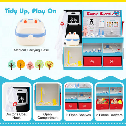 Costzon Kids Wooden Doctor Playset Medical Activity Center w/ 29 Accessories