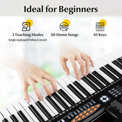 Costzon 61 Key Keyboard Piano, Electric Piano Keyboard with 300 Rhythms, 300 Timbres