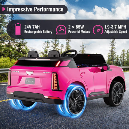 Costzon 2 Seater Ride on Truck 24V Licensed Cadillac Kids Car Electric Vehicles w/Remote Control