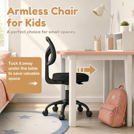 Costzon Kids Desk Chair with Adjustable Height | Children Study Chair w/ Wheels & Ergonomic Backrest