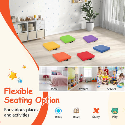 Costzon 6-Piece 16 inch Kids Floor Cushion 2.5" Thick Waterproof