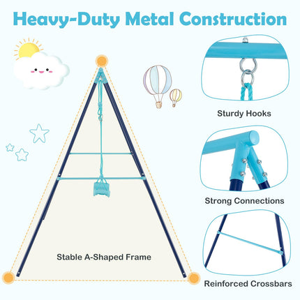 Costzon Swing Sets for Backyard, All Weather A-Frame Swing Stand Frame with Adjustable Swing Seat