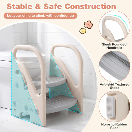 Costzon Toddler 2-Step Stool Convertible Plastic Ladder