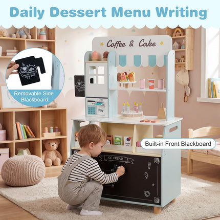 Costzon 2-in-1 Wooden Grocery Store Pretend Play