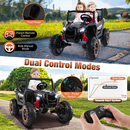 Costzon 24V Kids UTV, 4WD/2WD Battery Powered Electric Car w/ 4 x 100W Powerful Engine, Remote Control
