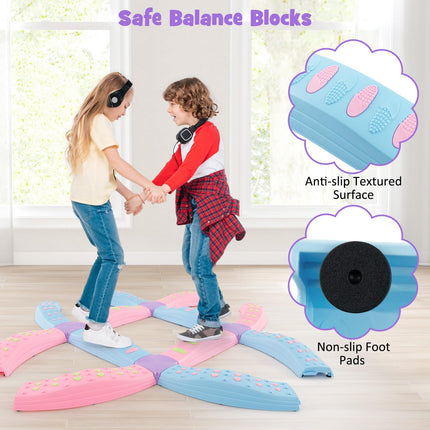 Costzon Wavy Balance Beam for Kids, 20-Piece Colour Toddler Stepping Stones