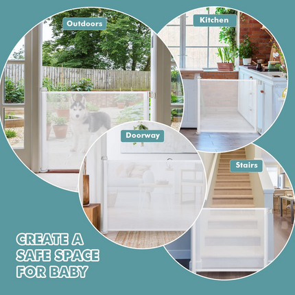 Costzon Retractable Baby Gate, Extra Wide Gate for Kids & Pets