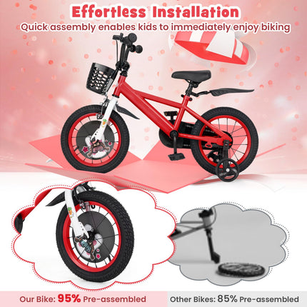 Costzon Rabbit Pilot Sporty Kids Bike, 14 Inch Child Bike for 3-8 Years Old with Adjustable Height