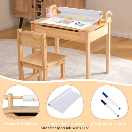 Flip Top Kids Art Craft Table - Costzon