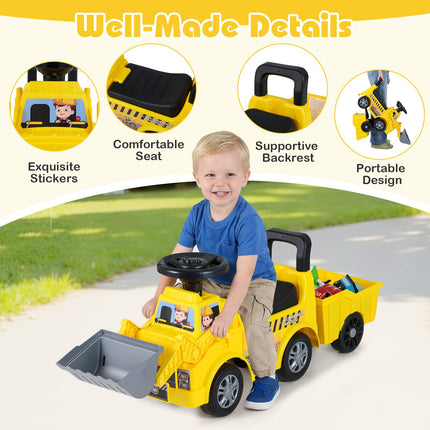 Costzon Ride on Excavator Kids Digger Bulldozer Push Car