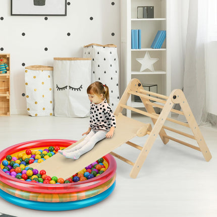 Costzon Climbing Toys for Toddlers, 4 in 1 Foldable Wooden Montessori Baby Climbing Gym