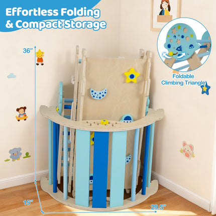 Costzon Pikler Triangle Set 9-in-1 Foldable Baby Climbing Toys