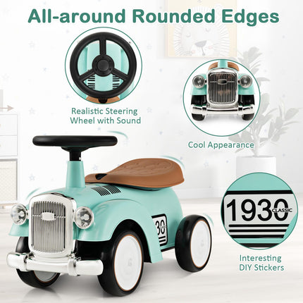 Costzon Ride On Push Car for Toddlers, Classic Kids Ride On Car Foot-to-Floor Sliding Car with Steering Wheel