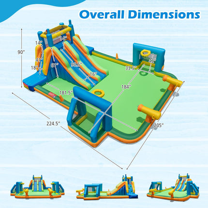 BOUNTECH Inflatable Water Slide, 19x17FT Mega Waterslide Park Dual Long Slides for Racing Fun w/Dual Climbing Wall