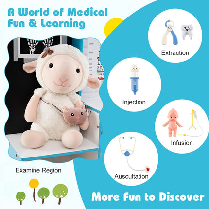 Costzon Kids Wooden Doctor Playset Medical Activity Center w/ 29 Accessories