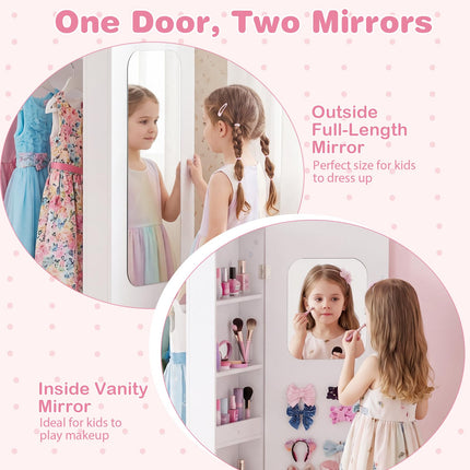Costzon Kids Dress Up Storage with Mirror