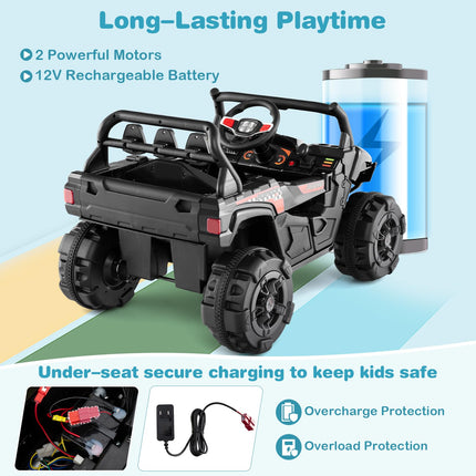 Costzon Kids Ride on Truck, 12V Battery Powered Electric Vehicle w/Remote Control