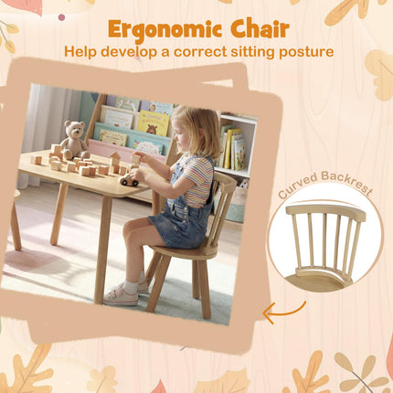 Costzon Kids Table and Chairs Wooden 3 PCS Children Desk Set