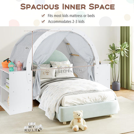 Costzon Kids Tent, 3 in 1 Indoor Wooden Play House w/Ample Storage Space