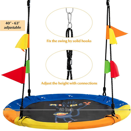 Costzon 550lbs Metal Swing Sets for Backyard, Heavy Duty Full Steel Swing Frame A-Frame Swing Stand