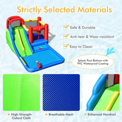 Costzon Inflatable Water Slide Park, Kids Giant Water Park Jumping Castle