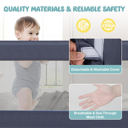 Swing Down Safety Bed Guard for Convertible Crib