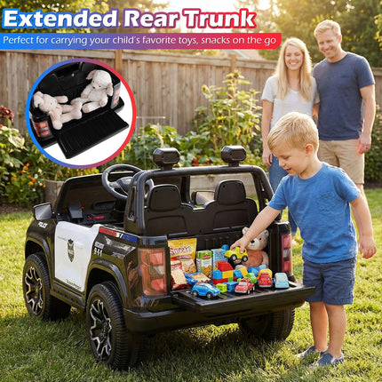 Costzon 2-Seater Ride on Police Car 24V 4WD Licensed Chevrolet Kids Electric Vehicle
