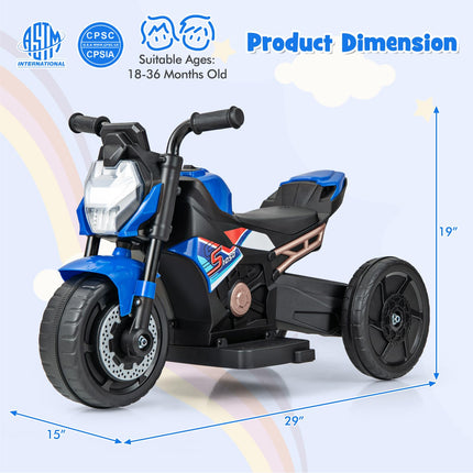 Costzon 6V Kids Motorcycle, 3-in-1 Battery Powered Kids Ride-on Motorcycle, Electric Bike Motorcycle for Kids