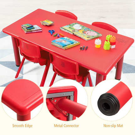 Costzon Kids Table and Chair Set, 4 Pcs Stackable Chairs
