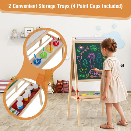 Costzon Double Sided Kids Art Easel with Magnetic Whiteboard