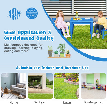 Costzon Kids Table, 25.5" x 25.5" Square Activity Play Table, Indoor & Outdoor, Toddler Table