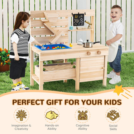 Costzon Outdoor Play Kitchen w/Detachable Sandbox