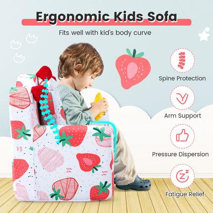 Costzon Kids Sofa, Foam Filled Armchair with Padded Pillow, Upholstered Sofa Chair